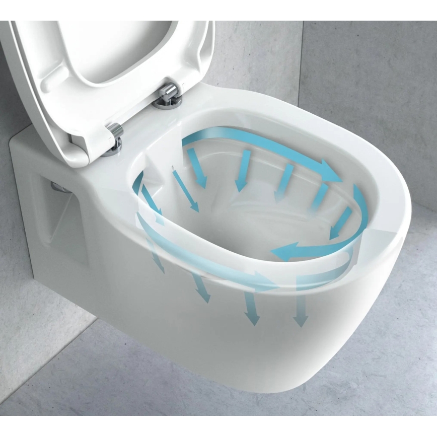 REA-C1400 - WC suspendu avec abattant CARTER RIMLESS céramique/blanc