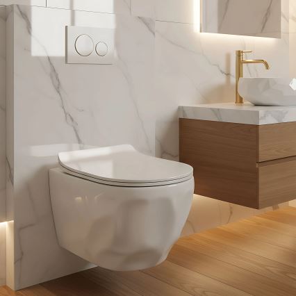 REA-C1652 - WC suspendu avec abattant GUSTAVO RIMLESS céramique/blanc