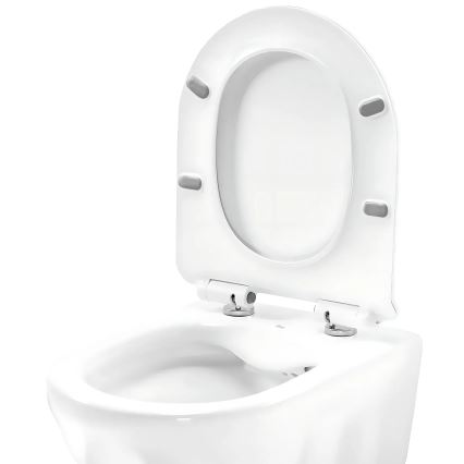 REA-C1652 - WC suspendu avec abattant GUSTAVO RIMLESS céramique/blanc