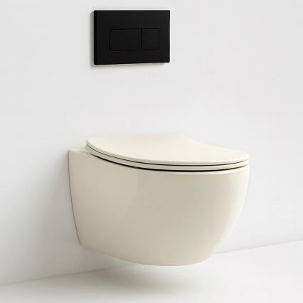 REA-C5500 - WC suspendu avec abattant CARLO MINI TORNADO RIMLESS, céramique/crème