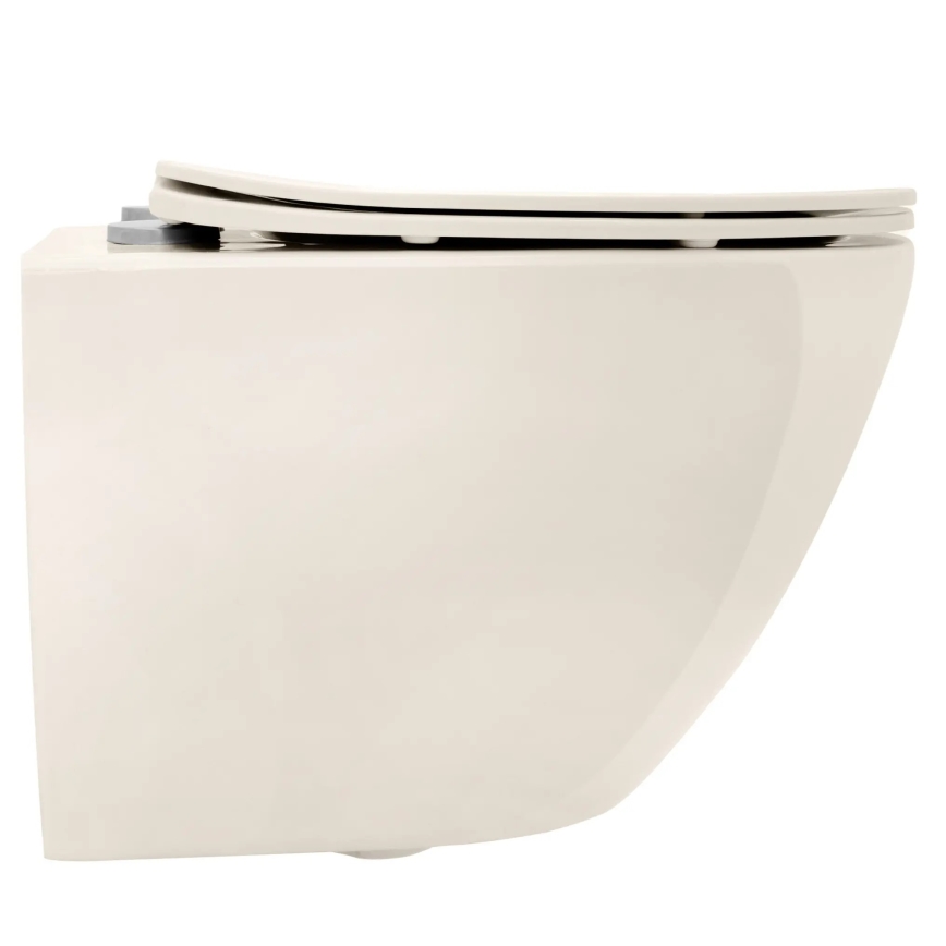 REA-C5500 - WC suspendu avec abattant CARLO MINI TORNADO RIMLESS, céramique/crème