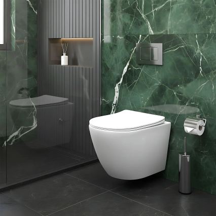 REA-C9701 - WC suspendu avec douchette hygiénique et abattant CARLO LUX céramique/blanc