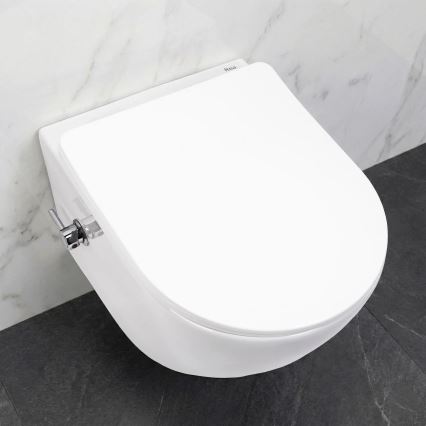 REA-C9701 - WC suspendu avec douchette hygiénique et abattant CARLO LUX céramique/blanc