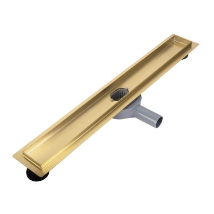 REA-G2704 - Caniveau d'évacuation linéaire NEOX PRO 90 cm en acier inoxydable, finition or brossé