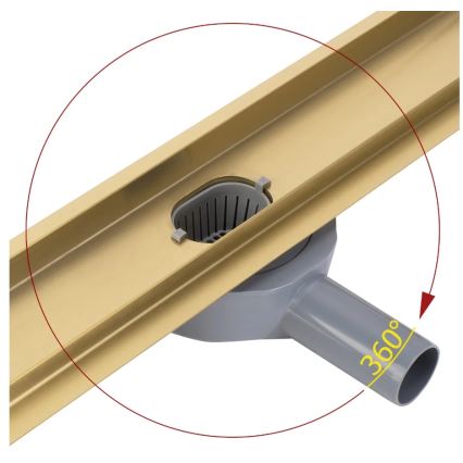 REA-G2704 - Caniveau d'évacuation linéaire NEOX PRO 90 cm en acier inoxydable, finition or brossé