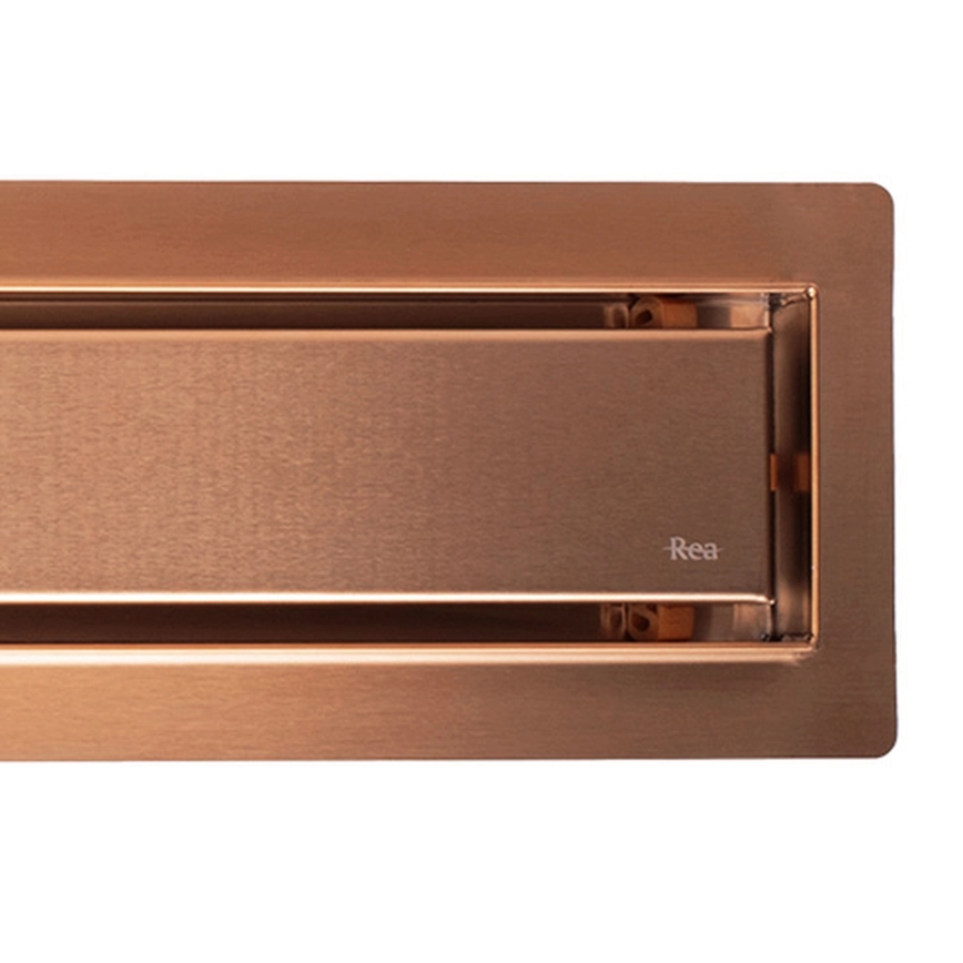 REA-G4801 - Caniveau d'évacuation NEOX PRO 70 cm, finition cuivre brossé