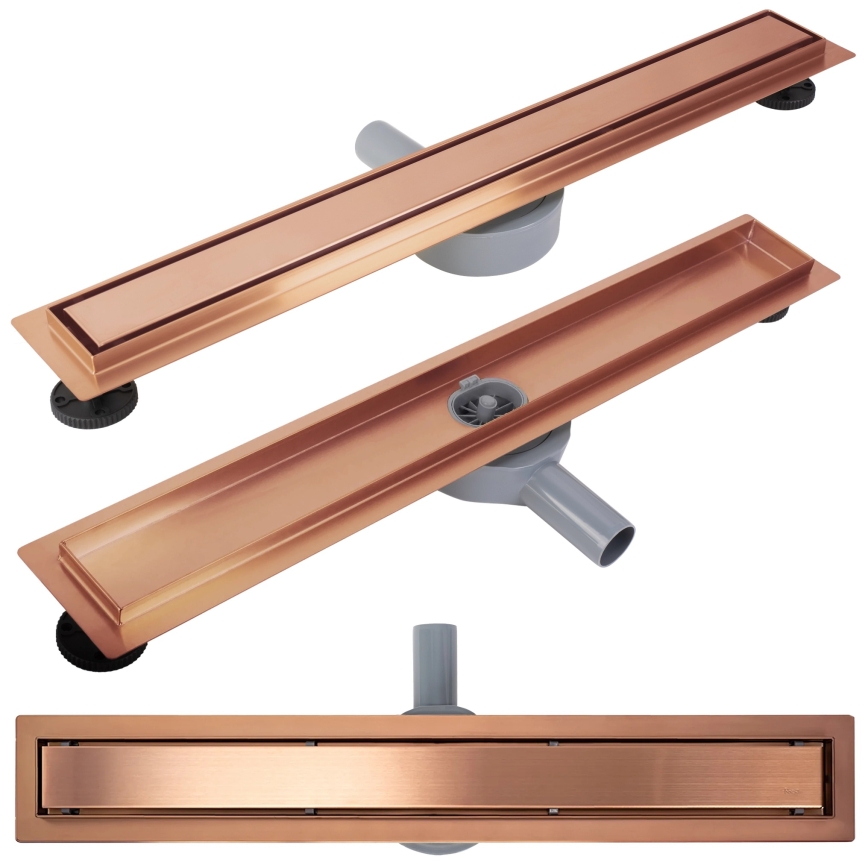 REA-G4801 - Caniveau d'évacuation NEOX PRO 70 cm, finition cuivre brossé