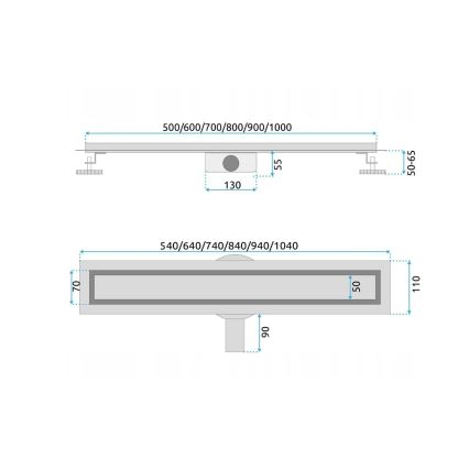 REA-G5808 - Caniveau d'évacuation NEOX PRO 70 cm en acier inoxydable