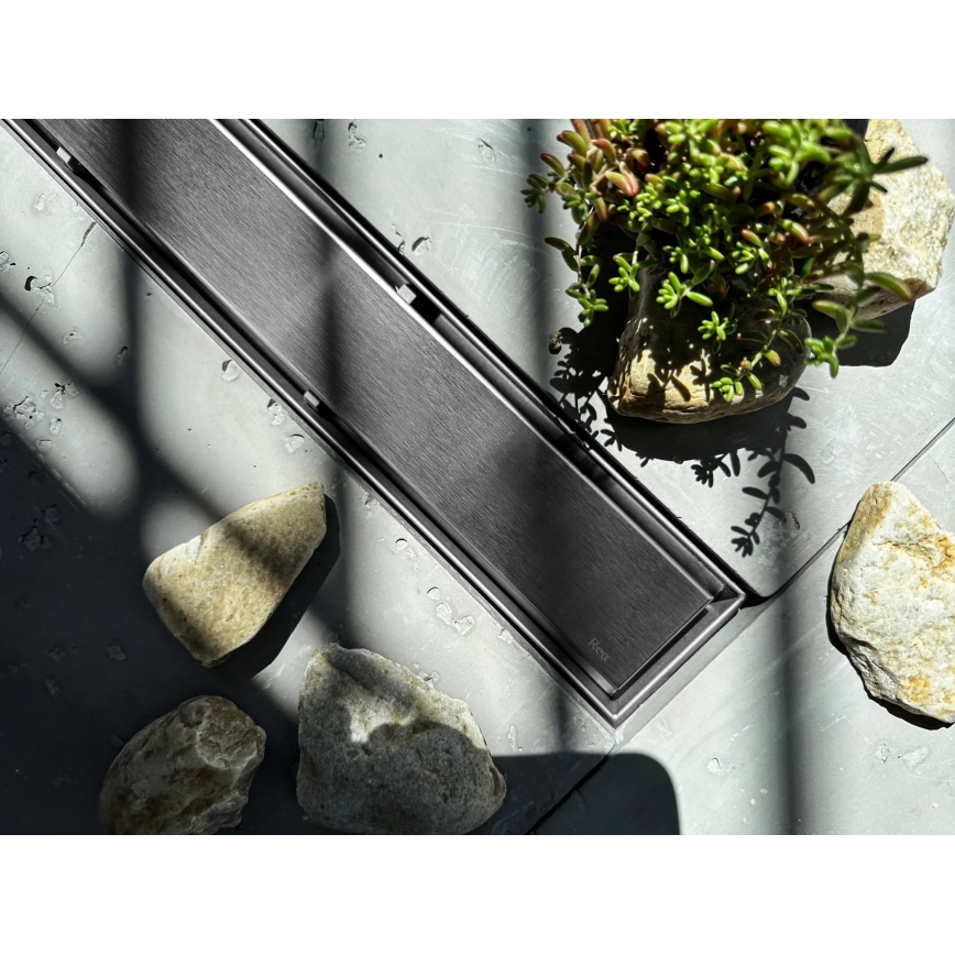 REA-G5810 - Caniveau d'évacuation NEOX PRO 90 cm, finition nickel