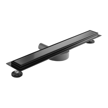 REA-G7803 - Caniveau d'évacuation NEOX PRO 80 cm en acier inoxydable/noir