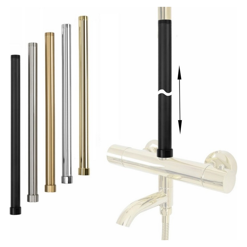 REA-K0891-Barre d'extension pour ensemble douche/baignoire 51,5 cm fini doré brossé