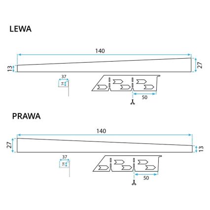 REA-K3218 - Profil de pente 140 cm noir