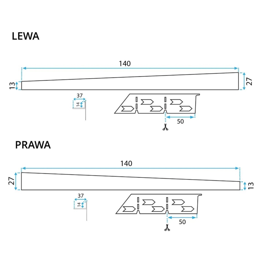 REA-K3218 - Profil de pente 140 cm noir