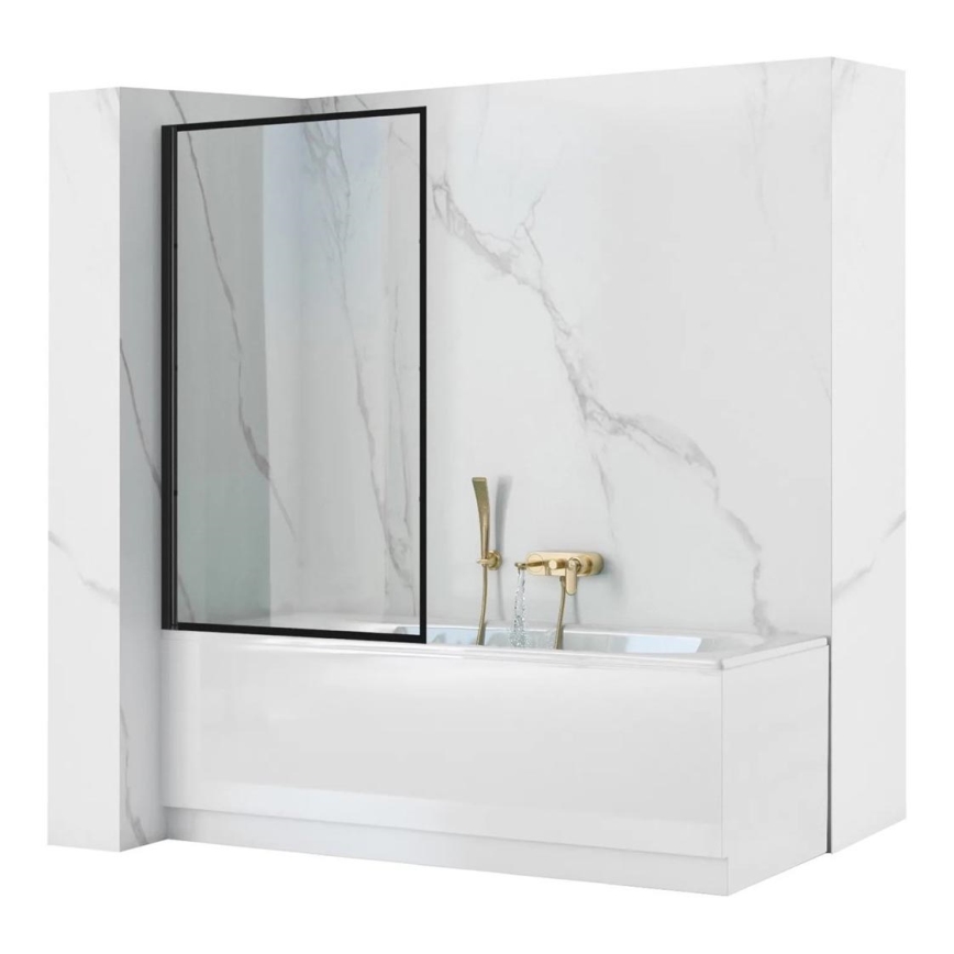 REA-K7390 - Paroi de baignoire LAGOS 140x80 cm noir/transparent