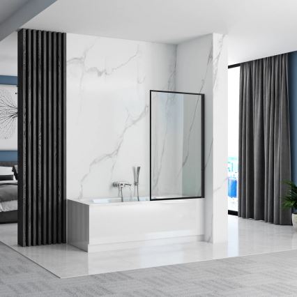 REA-K7632 - Paroi de baignoire mobile LAGOS 140x70 cm noire/transparente