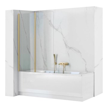REA-K9777 - Paroi de baignoire pliante AGAT 140x100 cm doré brossé/transparent
