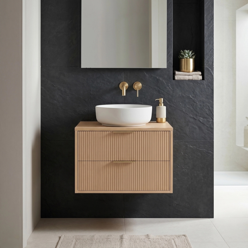 REA-M0408 - Meuble suspendu sous-vasque MONO 60 x 47 cm beige