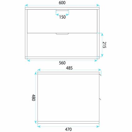 REA-M0408 - Meuble suspendu sous-vasque MONO 60 x 47 cm beige