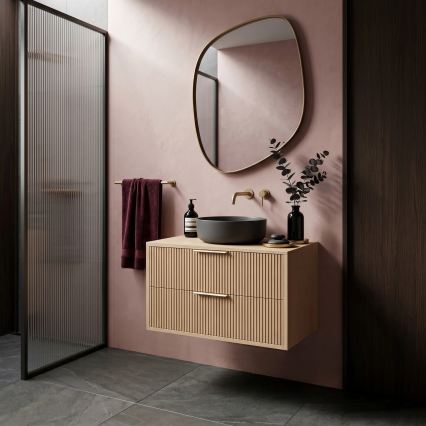 REA-M0409 - Meuble suspendu sous-lavabo MONO 80x48,5 cm beige