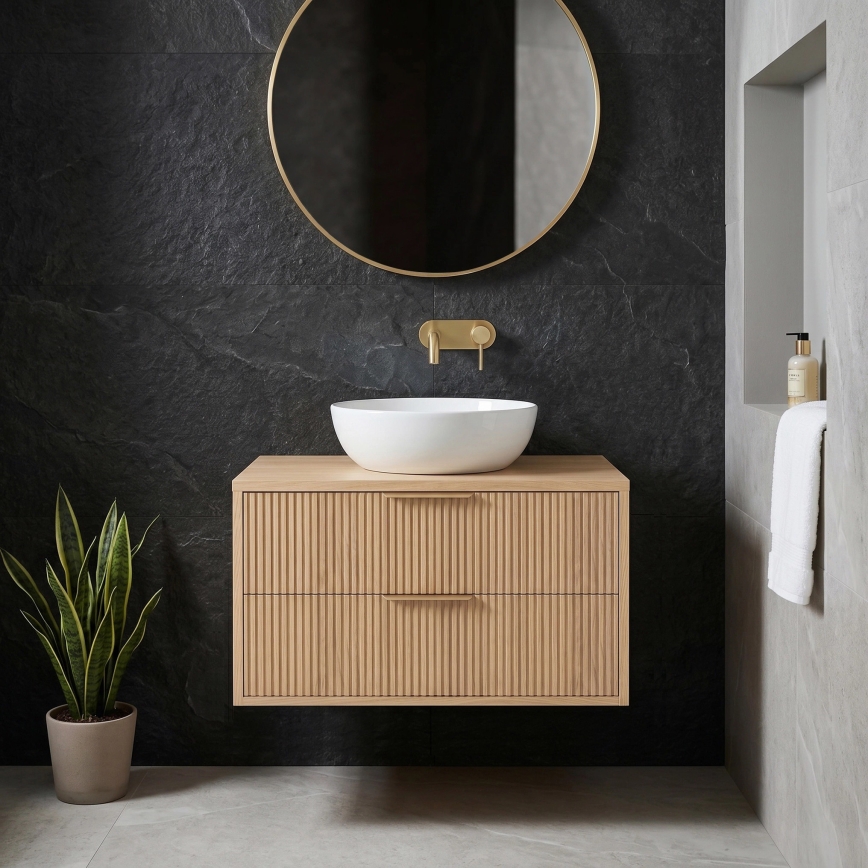 REA-M0409 - Meuble suspendu sous-lavabo MONO 80x48,5 cm beige