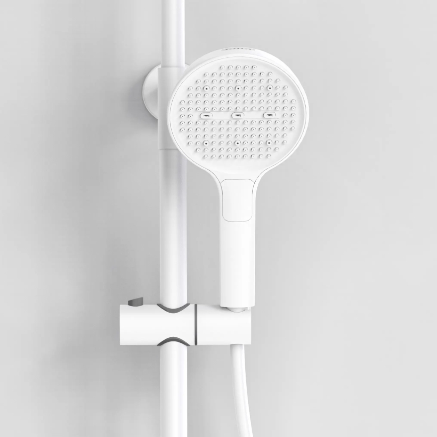 REA-P0353 - Ensemble de douche avec mitigeur FAREL, finition blanc mat