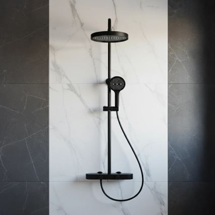 REA-P0360 - Ensemble de douche CREO avec mitigeur, noir mat