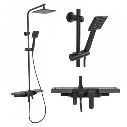 REA-P0636 - Ensemble de douche avec mitigeur BRAVO, finition noir mat
