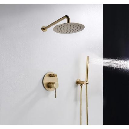 REA-P4110 - Ensemble de douche avec mitigeur encastré LUNGO doré