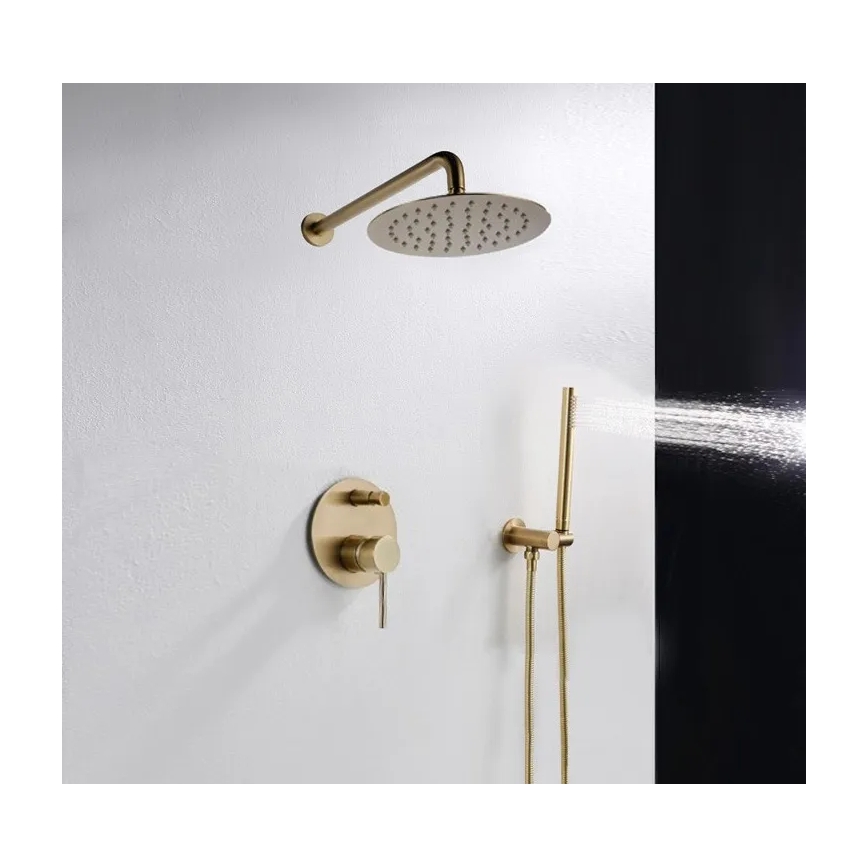 REA-P4110 - Ensemble de douche avec mitigeur encastré LUNGO doré