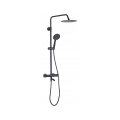 REA-P4113 - Kit de douche avec mitigeur thermostatique LUNGO noir mat