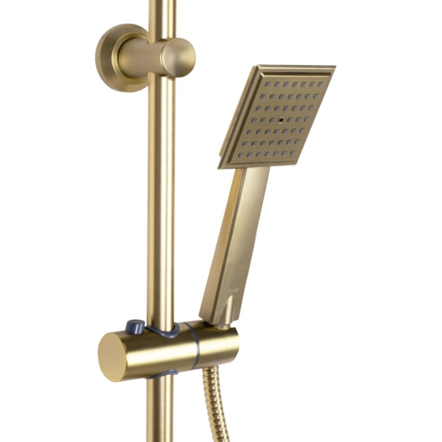 REA-P4121 - Ensemble de douche avec mitigeur BRAVO doré brossé