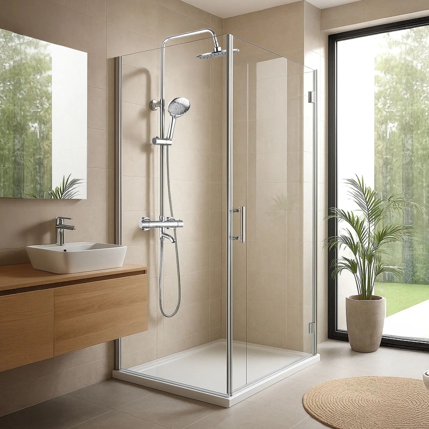 REA-P5961 - Ensemble de douche avec mitigeur thermostatique LUNGO DIAMOND chrome brillant