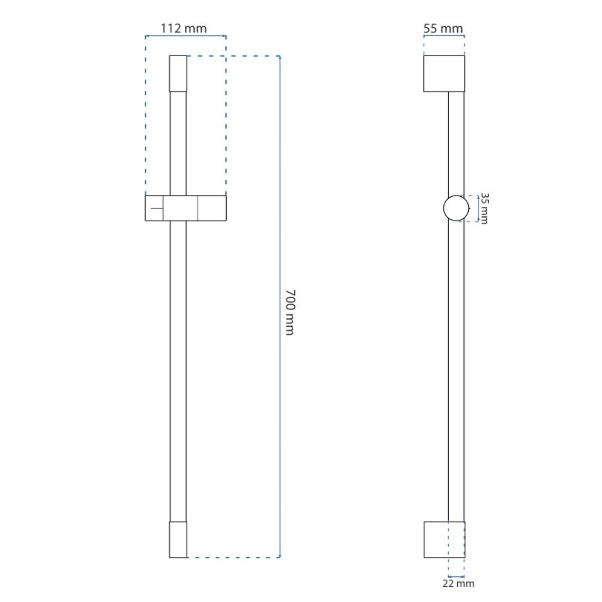 REA-P5981 - Support pour douchette à main 70 cm doré