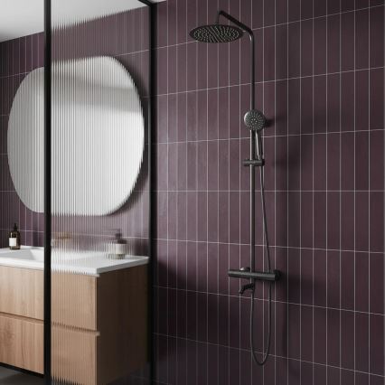 REA-P6386 - Ensemble de douche avec mitigeur thermostatique LUNGO finition titane