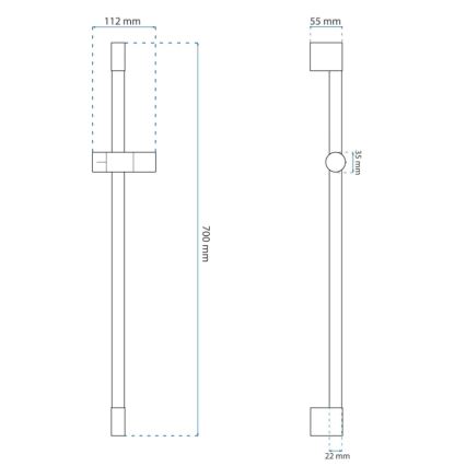 REA-P6500 - Support pour douchette à main 70 cm, finition or brossé