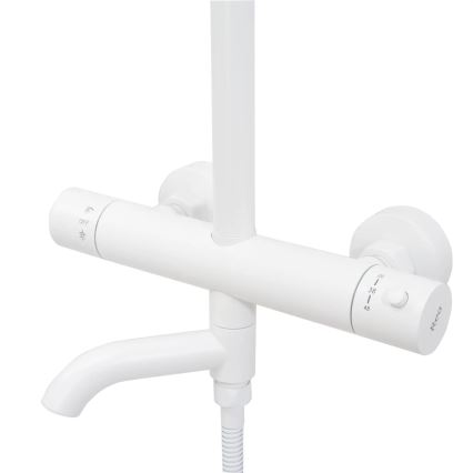REA-P6608 - Ensemble de douche avec mitigeur thermostatique LUNGO blanc mat