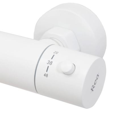 REA-P6608 - Ensemble de douche avec mitigeur thermostatique LUNGO blanc mat