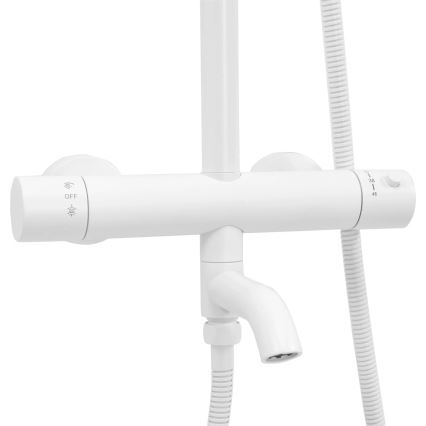 REA-P6608 - Ensemble de douche avec mitigeur thermostatique LUNGO blanc mat