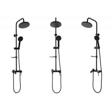 REA-P7005 - Ensemble de douche LUIS avec mitigeur, finition noir mat