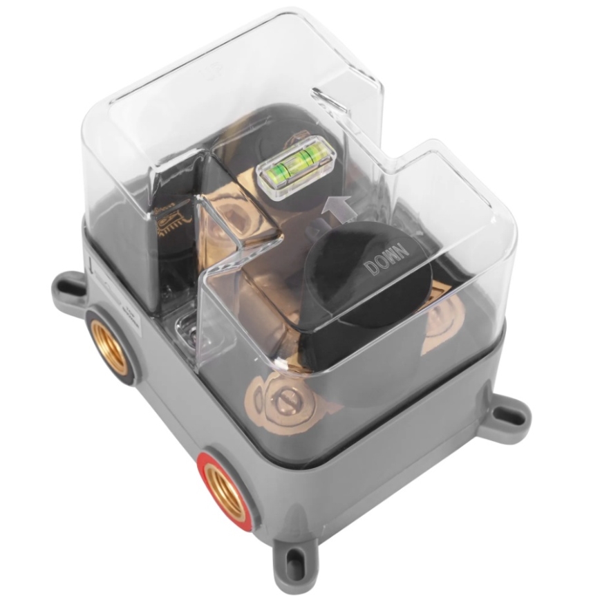 REA-P8551 - Ensemble de douche avec mitigeur thermostatique encastré LUNGO, finition or brossé