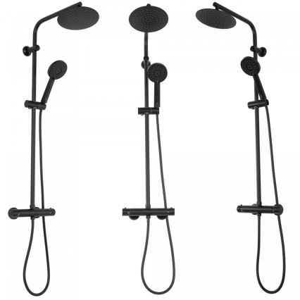 REA-P8804 - Ensemble de douche avec mitigeur thermostatique BLISS noir mat