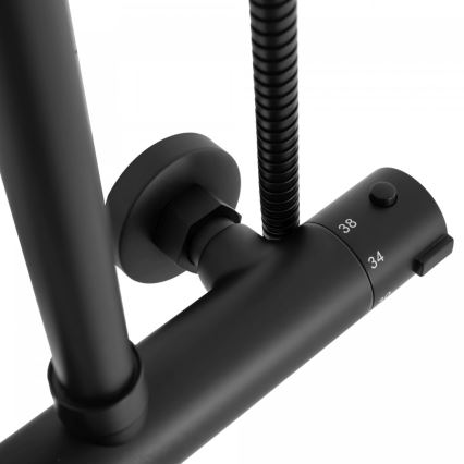 REA-P8804 - Ensemble de douche avec mitigeur thermostatique BLISS noir mat