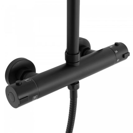 REA-P8804 - Ensemble de douche avec mitigeur thermostatique BLISS noir mat