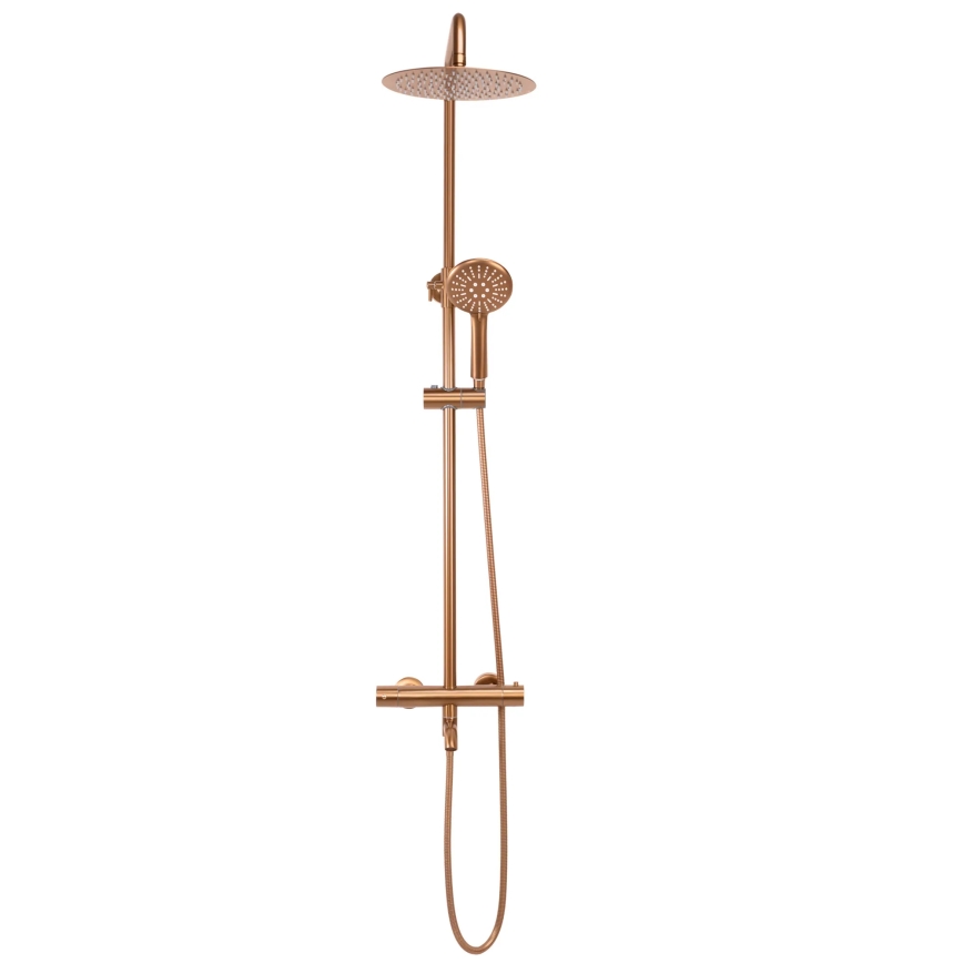REA-P8807 - Ensemble de douche LUNGO avec mitigeur thermostatique, finition cuivre brossé
