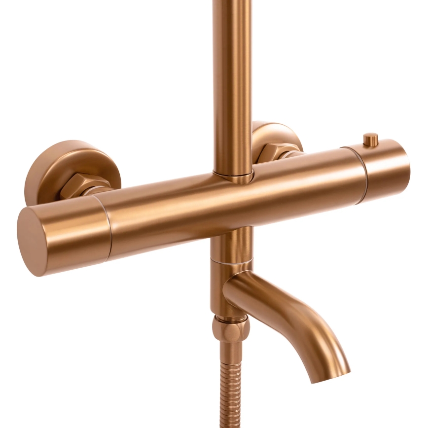 REA-P8807 - Ensemble de douche LUNGO avec mitigeur thermostatique, finition cuivre brossé