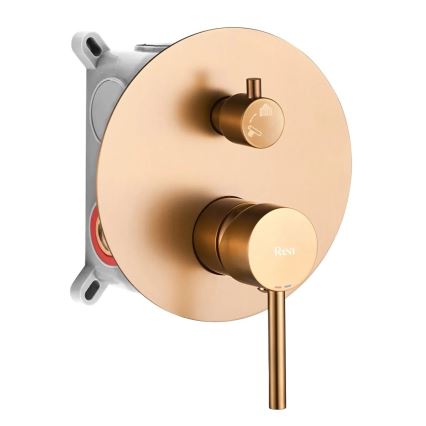 REA-P8809 - Ensemble de douche LUNGO avec mitigeur encastré, finition cuivre brossé