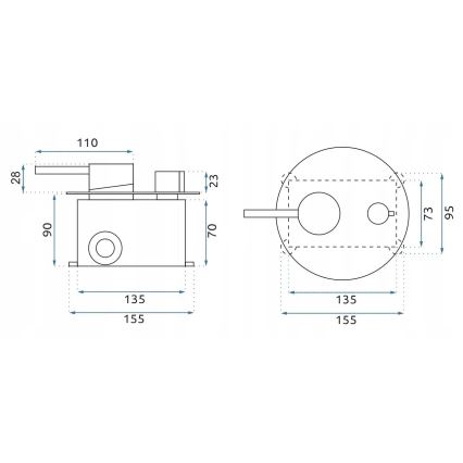 REA-P8809 - Ensemble de douche LUNGO avec mitigeur encastré, finition cuivre brossé