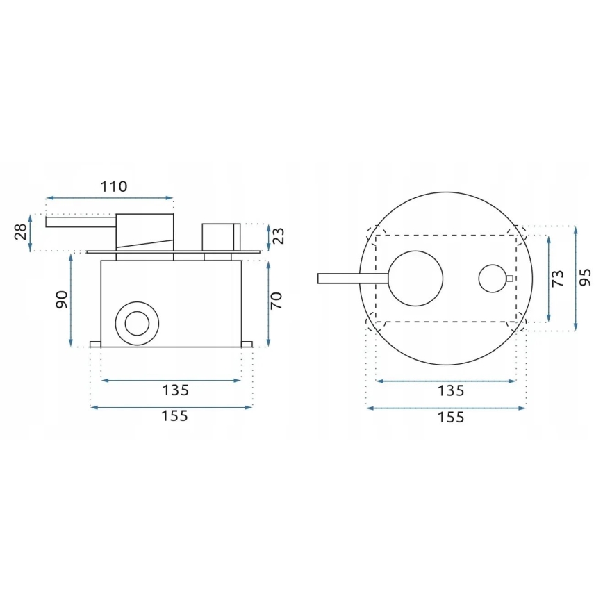 REA-P8809 - Ensemble de douche LUNGO avec mitigeur encastré, finition cuivre brossé