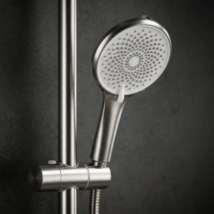 REA-P9498 - Ensemble de douche RIVO avec mitigeur en acier brossé