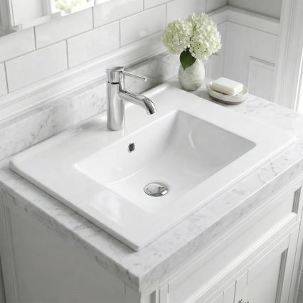 REA-U0040 - Lavabo encastré DAFNE 46,5x76 cm céramique/blanc brillant